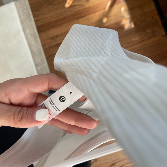 LULULEMON ribbed sofstreme cropped tank top in the color light vapor - Picture 5 of 6